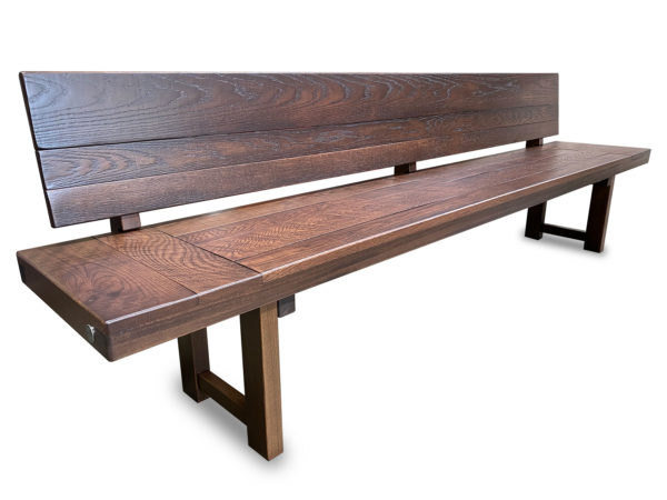 standard farm bench with back